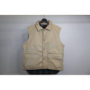 VTG Woolrich Vest Men Large Brown Blanket Lined Reversible Made in USA
